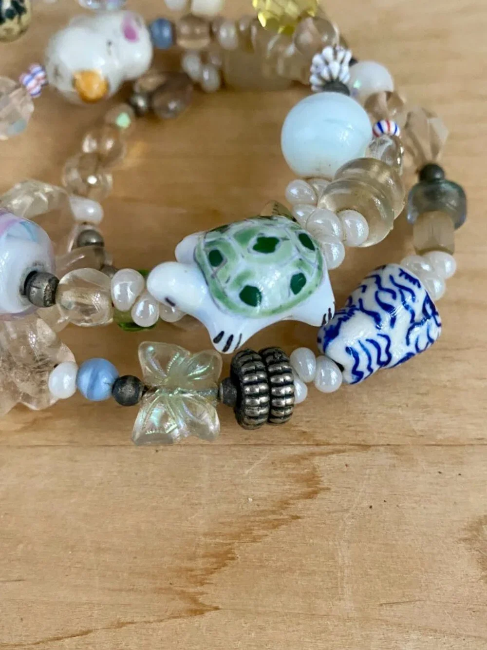 Vintage Bracelet - Artisan made, unique (made to order), animals, memory wire.